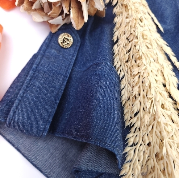 New Anne Klein Denim Short Sleeve Dress Sz 8 - Picture 5 of 11